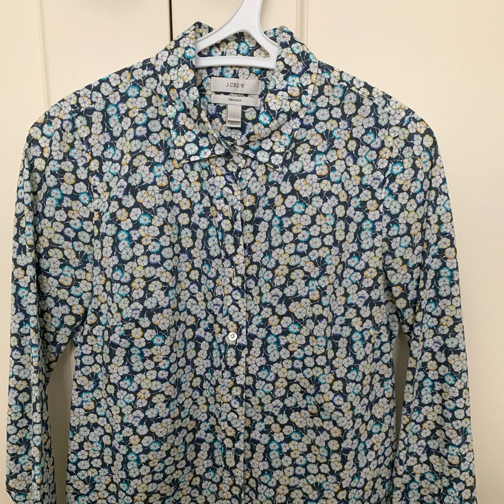 J Crew Liberty print women slim perfect shirt